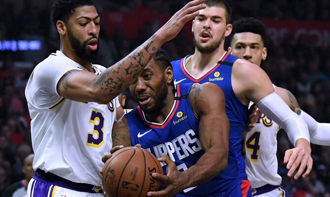 Anthony Davis y Kawhi Leonard, jugadores de Los Angeles Lakers y Los Angeles Clippers, dos de los Favoritos NBA