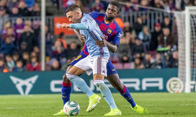 Celta Vigo vs Barcelona, Iago Aspas y Samuel Umtiti