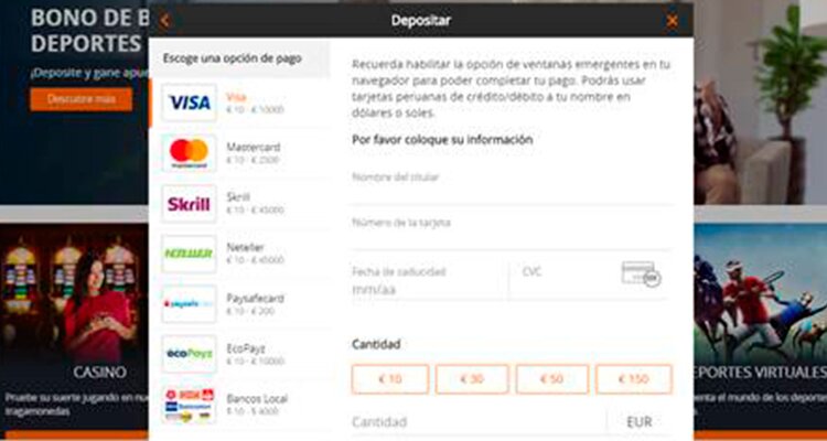 Realizar depósitos con Paysafecard