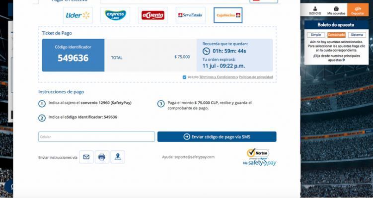 Realizar depósitos con Safetypay