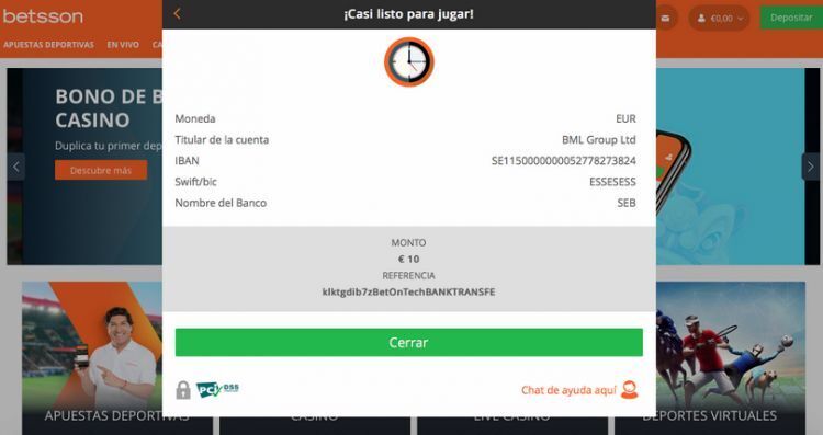 Cómo depositar con transferencia bancaria